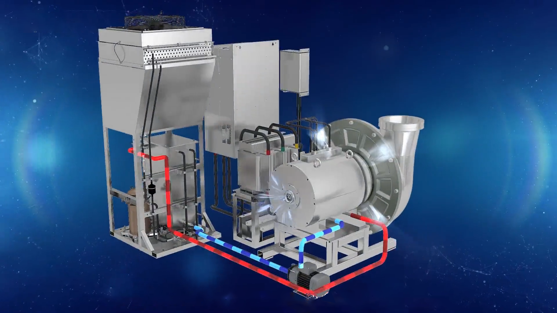 磁懸浮鼓風(fēng)機產(chǎn)品3D動畫演示